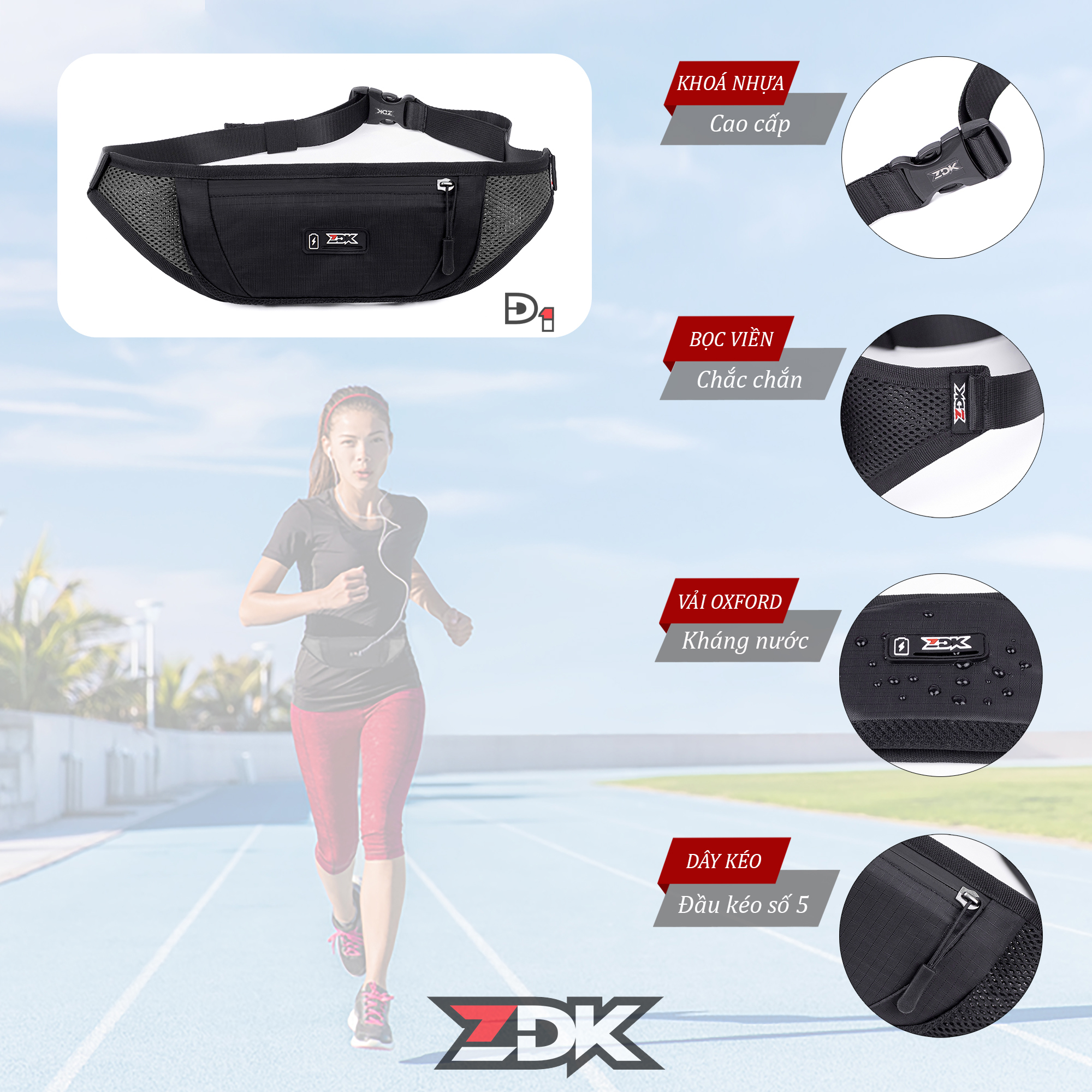 Túi đeo hông thể thao ZDK D1 - Sản phẩm cần thiết cho anh em runner