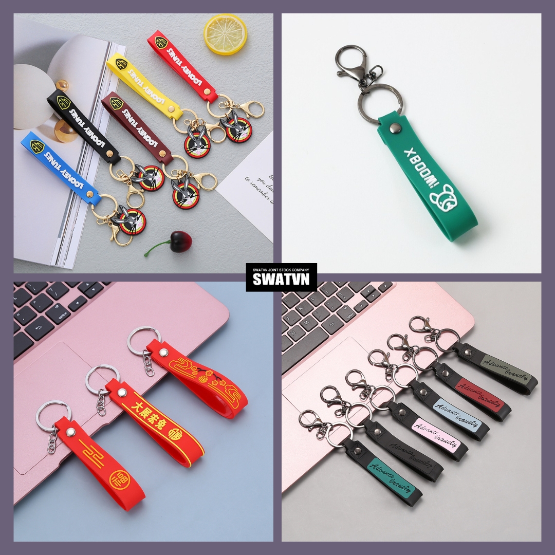 MÓC KHÓA DÂY CAO SU GIÁ RẺ - MÓC KHÓA LÀM QUÀ TẶNG IN LOGO THEO YÊU CẦU