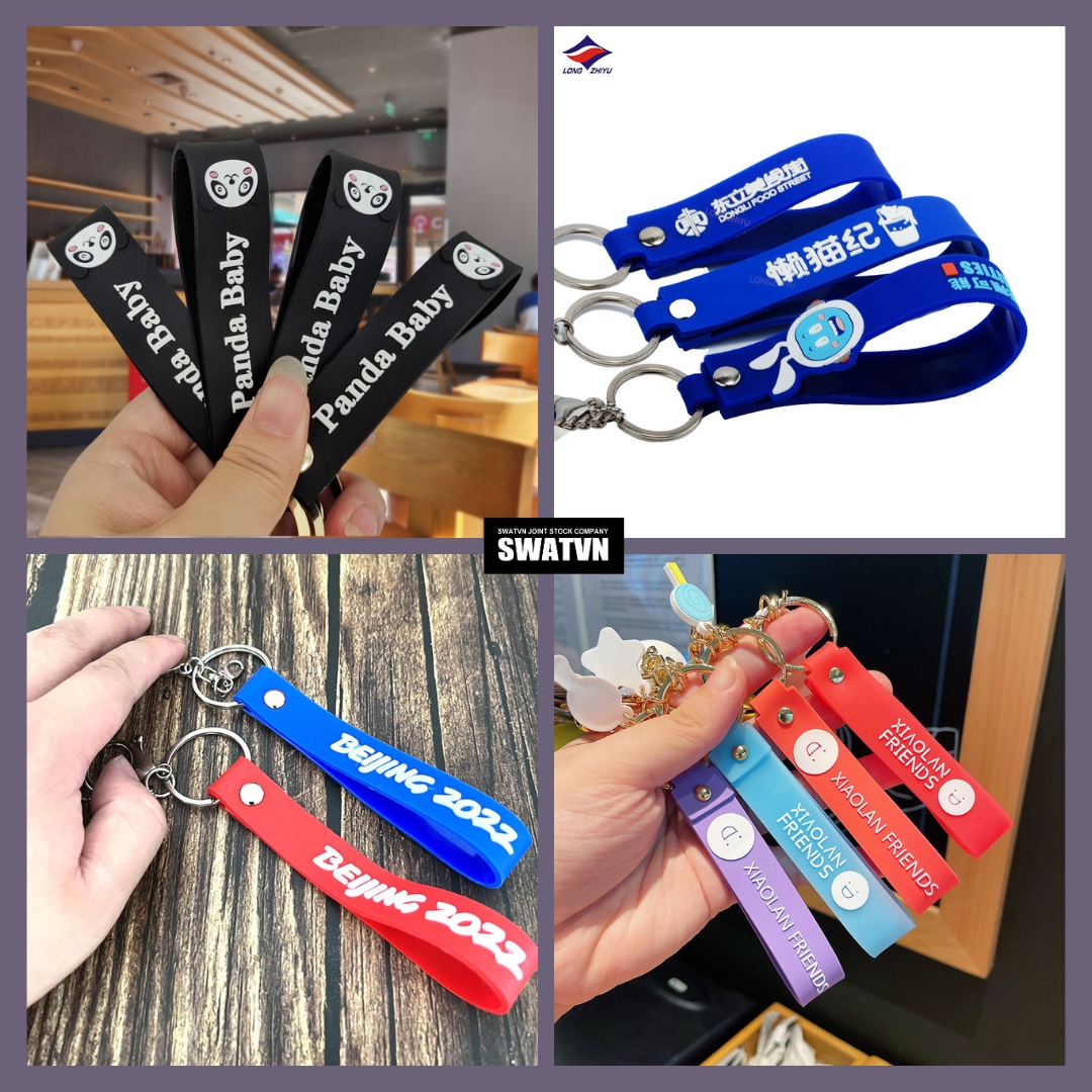 Móc khoá dây cao su dẻo - Sản xuất in logo theo yêu cầu