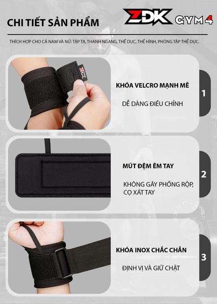 Chất liệu dây quấn cổ tay ZDK GYM4