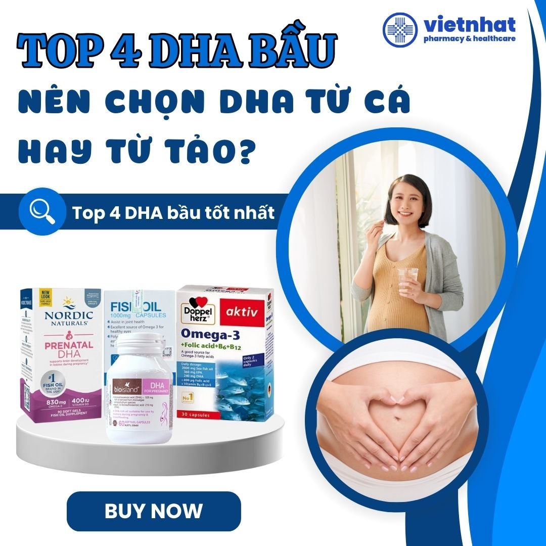 Nên chọn DHA từ cá hay từ tảo? Khám phá Top 4 DHA cho bầu được tin dùng nhất.