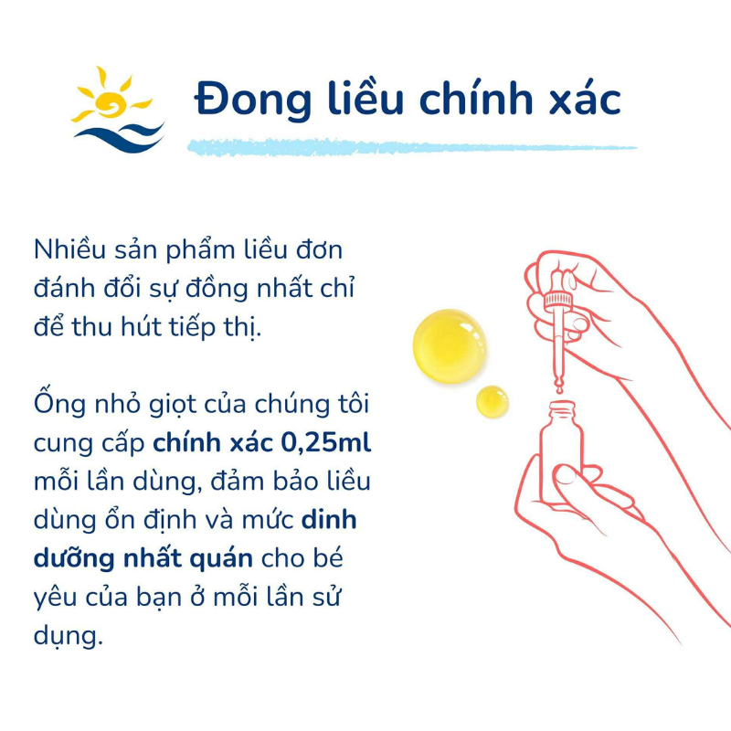 nhathuocvietnhat.vn - D3 Nordic Naturals dạng nhỏ giọt có thiết kế giúp định liều chính xác, 0,25ml mỗi ngày cho trẻ sơ sinh và trẻ nhỏ.