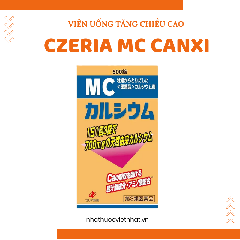 nhathuocvietnhat.vn - Zeria MC Canxi - Công thức độc đáo kết hợp Canxi, vitamin D3, K2 và collagen giúp xương phát triển vượt trội và tăng chiều cao hiệu quả