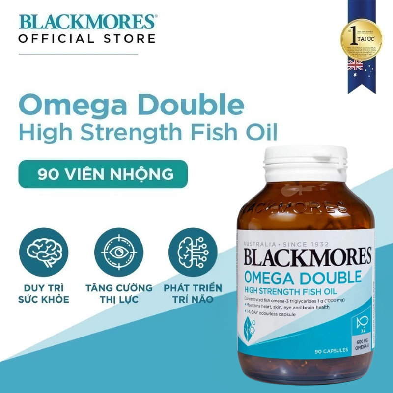 nhathuocvietnhat.vn - Dầu cá Blackmores Omega Double High Strength hỗ trợ sức khỏe tim mạch, cải thiện trí nhớ và tăng cường thị lực