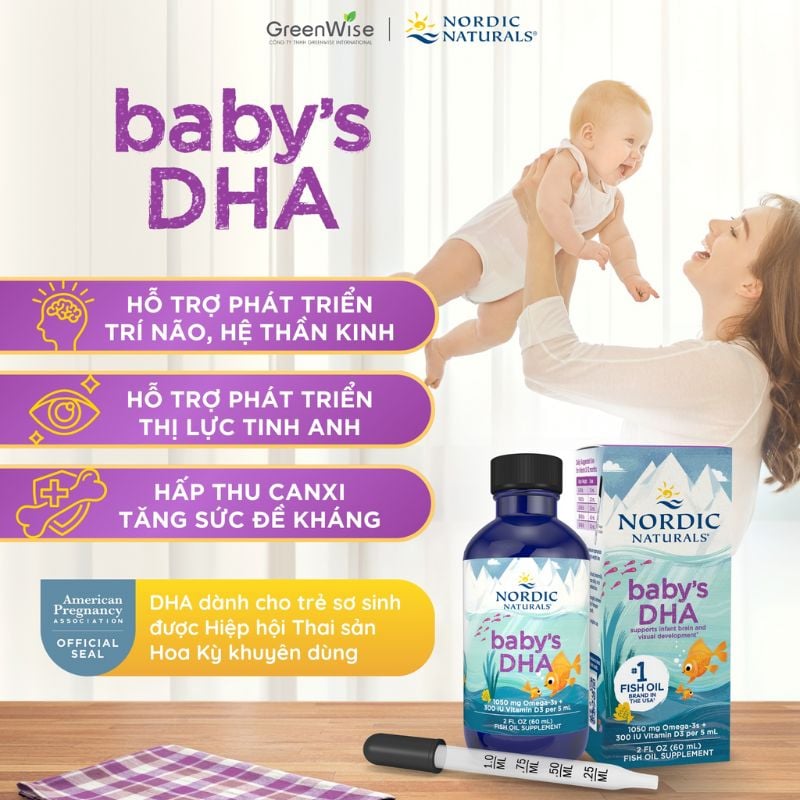 nhathuocvietnhat.vn - Nordic Naturals Baby's DHA, Bổ sung DHA tinh khiết, hỗ trợ phát triển não bộ và thị lực cho trẻ từ 0 tháng tuổi