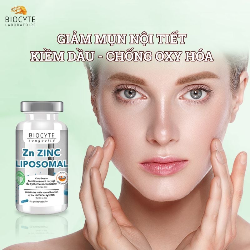 nhathuocvietnhat.vn - Zn Zinc Liposomal Biocyte - Bổ sung kẽm với công nghệ liposome giúp trị mụn, giảm viêm và cải thiện làn da nhờn hiệu quả
