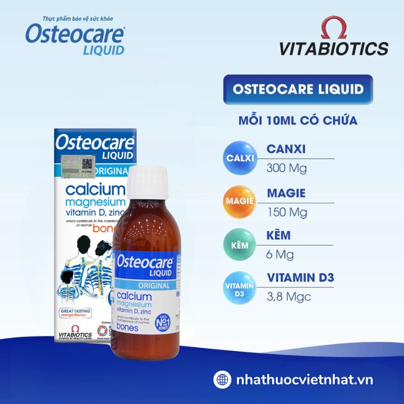 nhathuocvietnhat.vn - Công thức độc đáo 4 trong 1 của Canxi Osteocare giúp tăng chiều cao ở trẻ