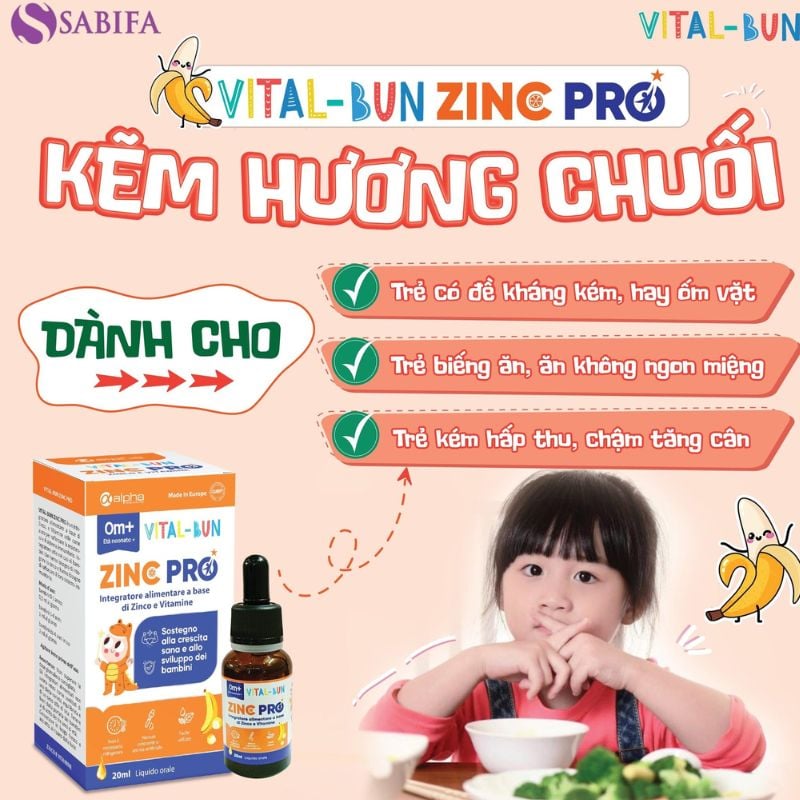nhathuocvietnhat.vn - Kẽm Vital-Bun Zinc Pro chính hãng Ý – Siêu phẩm tăng đề kháng với kẽm bisglycinate thế hệ mới, giúp bé từ 0 tuổi phòng ngừa ốm vặt, cải thiện biếng ăn và phát triển toàn diện