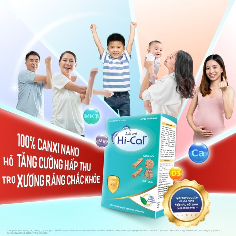 nhathuocvietnhat.vn - Avisure Hi-Cal - Canxi nano tự nhiên hỗ trợ phát triển xương thai nhi