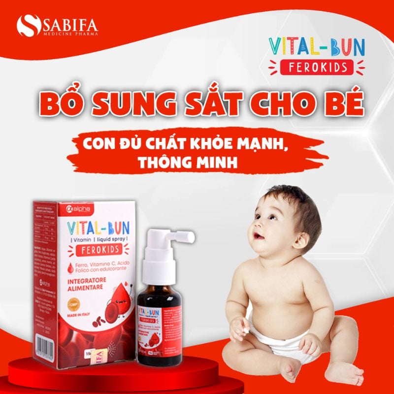 nhathuocvietnhat.vn - Sắt Vital-Bun Ferokids dạng xịt chính hãng từ Italia - giải pháp không táo bón cho trẻ từ 0 tháng tuổi