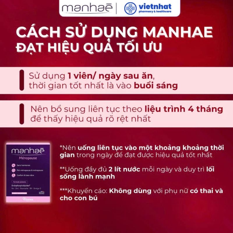 nhathuocvietnhat.vn - Uống 1 viên Manhae mỗi ngày sau bữa ăn chính, giúp cơ thể hấp thu tốt hơn các dưỡng chất