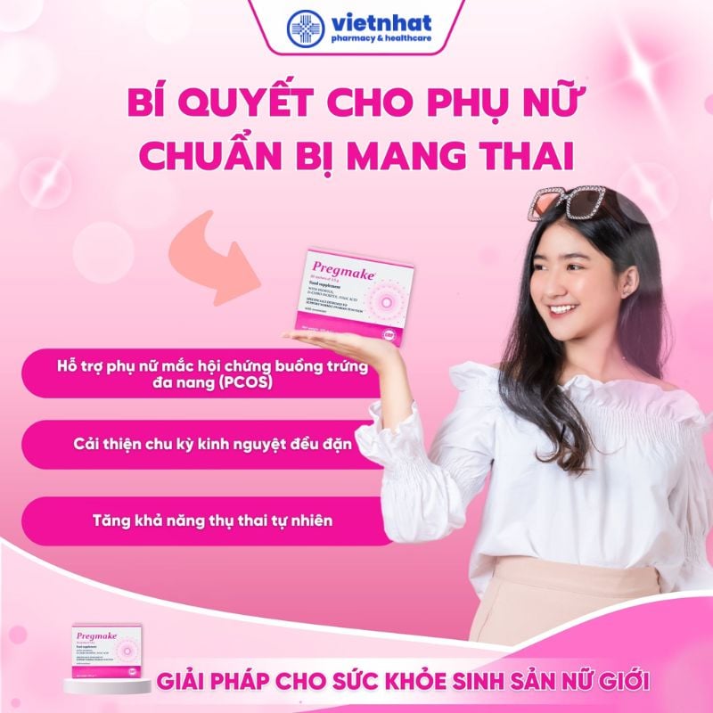 nhathuocvietnhat.vn - Pregmake với công thức đột phá Inositol và D-chiro-inositol, giúp cải thiện chất lượng trứng và điều hòa kinh nguyệt