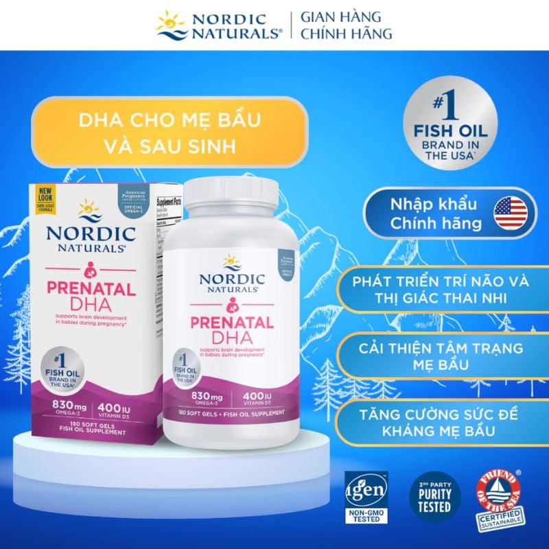 nhathuocvietnhat.vn - Nordic Naturals Prenatal DHA - Viên uống DHA cao cấp dành cho mẹ bầu và cho con bú