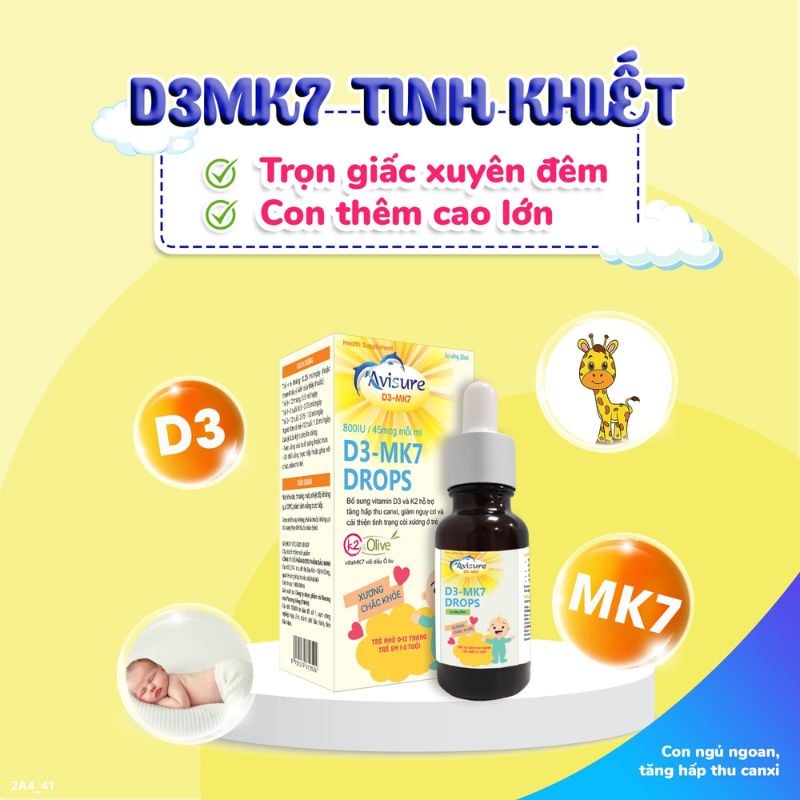 nhathuocvietnhat.vn - Vitamin D3K2 Avisure chính hãng - Giải pháp tối ưu giúp bé phát triển xương răng chắc khỏe và tăng chiều cao hiệu quả