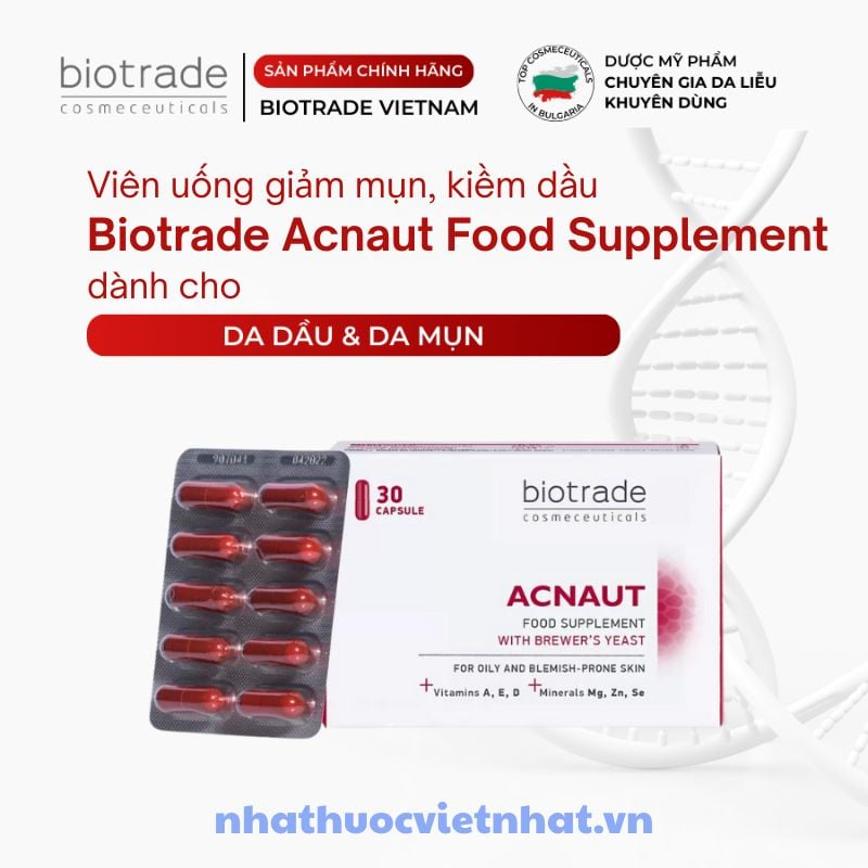 nhathuocvietnhat.vn - Viên uống Biotrade Acnaut - Giải pháp toàn diện cho làn da mụn, dầu nhờn từ bên trong
