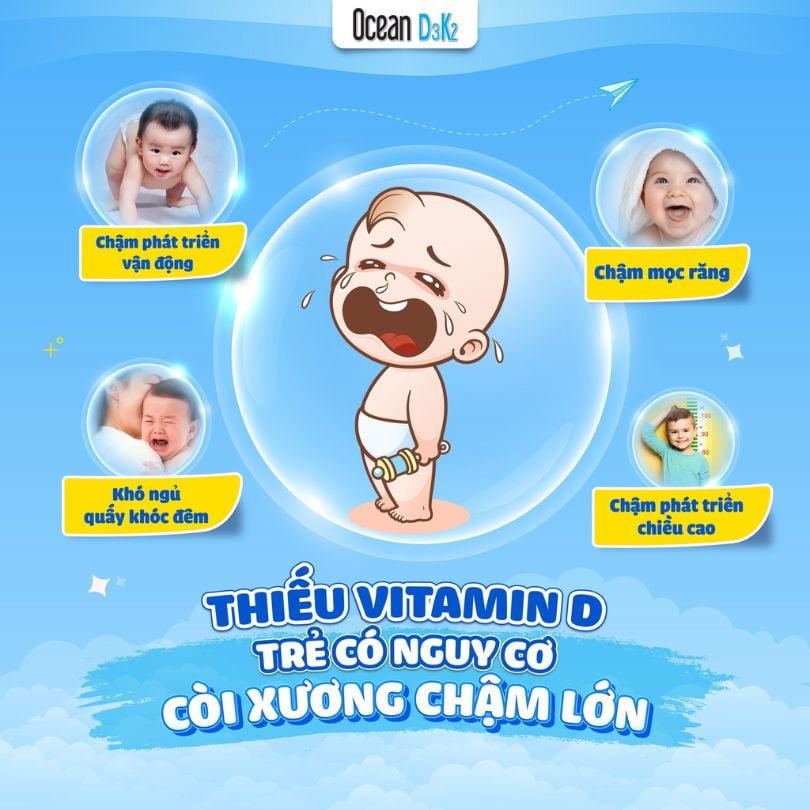 nhathuocvietnhat.vn - Quấy khóc, vặn mình và ngủ không sâu giấc là một trong những dấu hiệu thiếu vitamin D3 ở trẻ sơ sinh