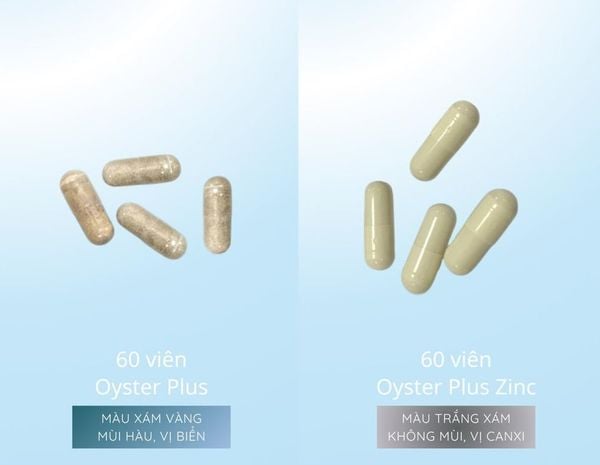 nhathuocvietnhat.vn - Sự khác nhau về hình dạng, màu sắc và mùi vị của viên uống Tinh chất hàu Oyster Plus và Oyster Plus Zinc