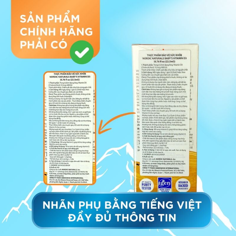 nhathuocvietnhat.vn - Các sản phẩm Nordic Naturals chính hãng đều có nhãn phụ đầy đủ, rõ ràng được dán trực tiếp trên bao bì sản phẩm.