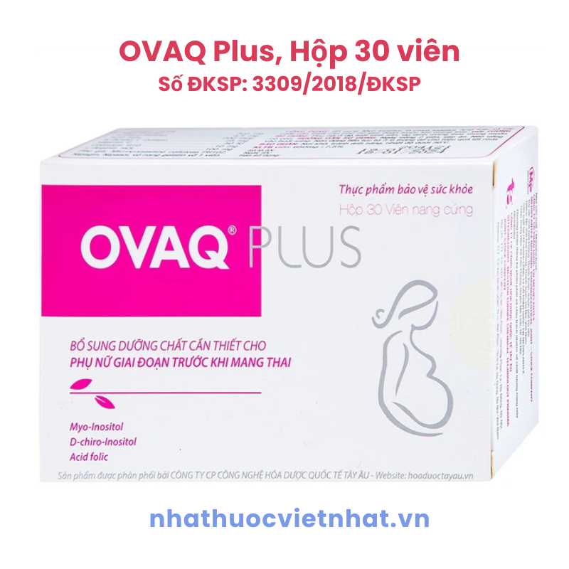nhathuocvietnhat.vn - OVAQ Plus bổ sung Myo-inositol, acid folic và các vitamin, khoáng chất khác, giúp tăng khả năng thụ thai ở nữ giới