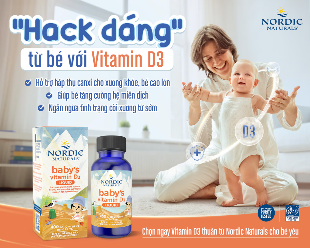 nhathuocvietnhat.vn -D3 Nordic Naturals giúp xương chắc khỏe, tăng đề kháng, cải thiện giấc ngủ của trẻ