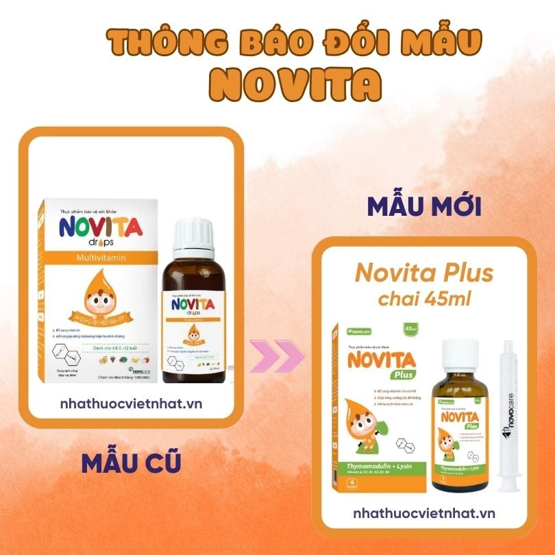 nhathuocvietnhat.vn - Thông báo thay đổi mẫu từ Novita Drops sang Novita Plus