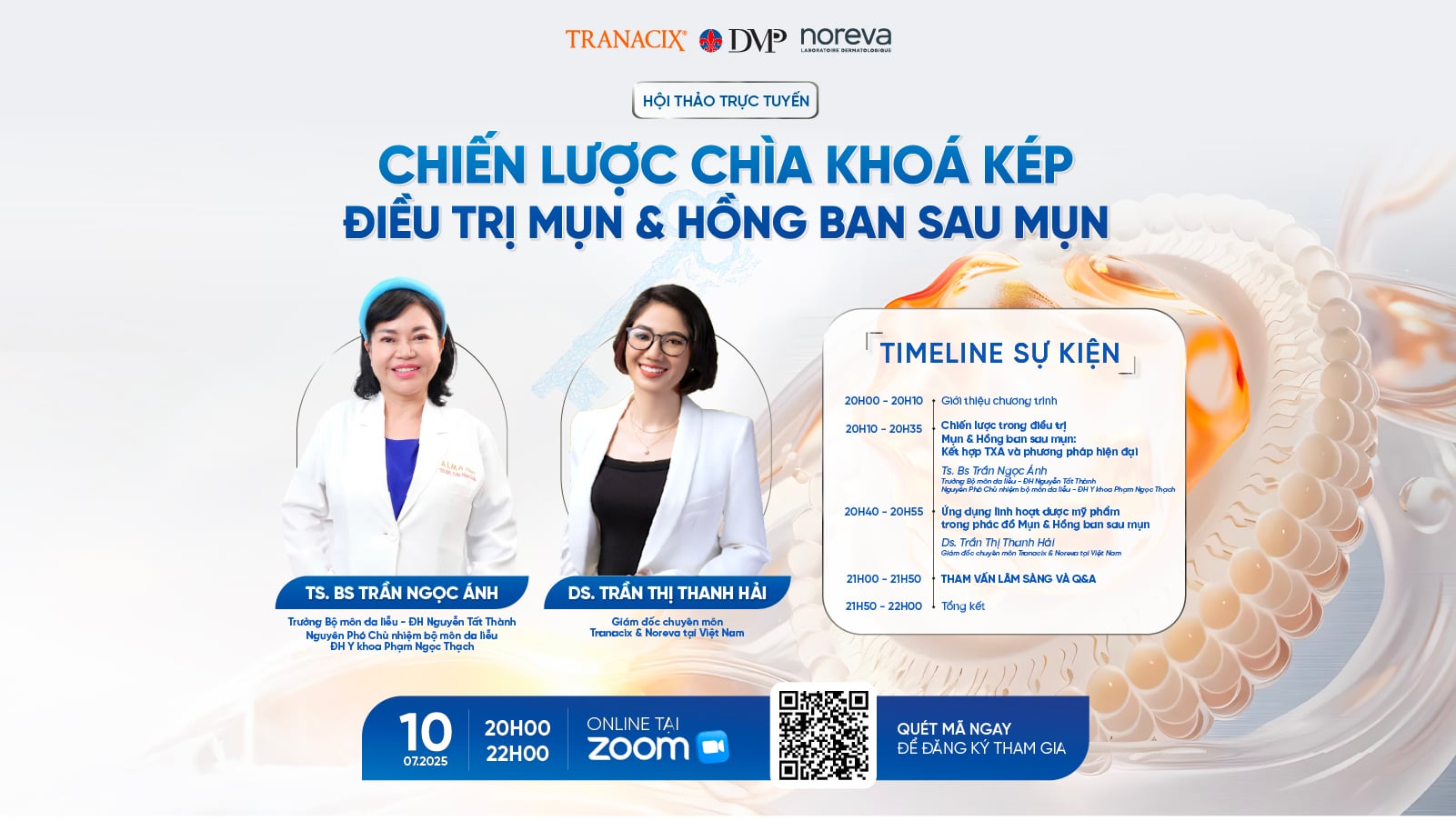 HỘI THẢO TRỰC TUYẾN: CHIẾN LƯỢC CHÌA KHÓA KÉP: ĐIỀU TRỊ MỤN & HỒNG BAN SAU MỤN