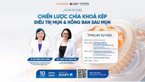 HỘI THẢO TRỰC TUYẾN: CHIẾN LƯỢC CHÌA KHÓA KÉP: ĐIỀU TRỊ MỤN & HỒNG BAN SAU MỤN