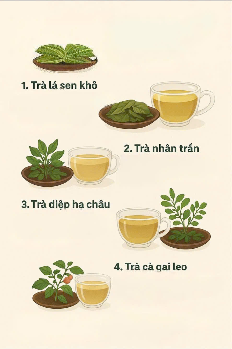 Gan nhiễm mỡ nên uống nước lá gì? 4 loại trà thảo mộc tốt cho gan