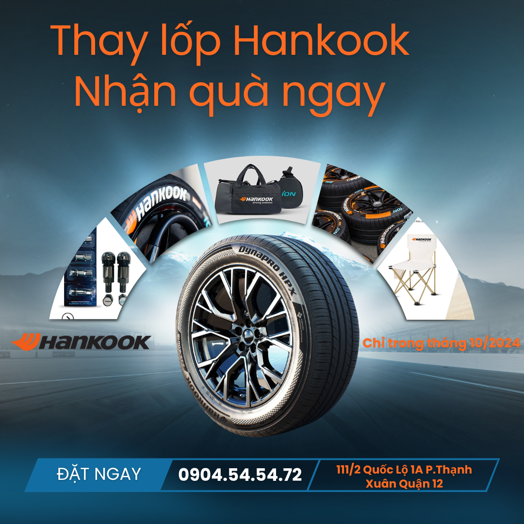 Tháng 10 thay lốp nhận quà từ nhãn hàng Hankook Goodyear Matrax Toyo