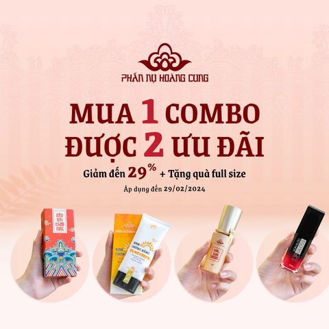 MUA 1 COMBO ĐƯỢC 2 ƯU ĐÃI TỪ PHẤN NỤ HOÀNG CUNG