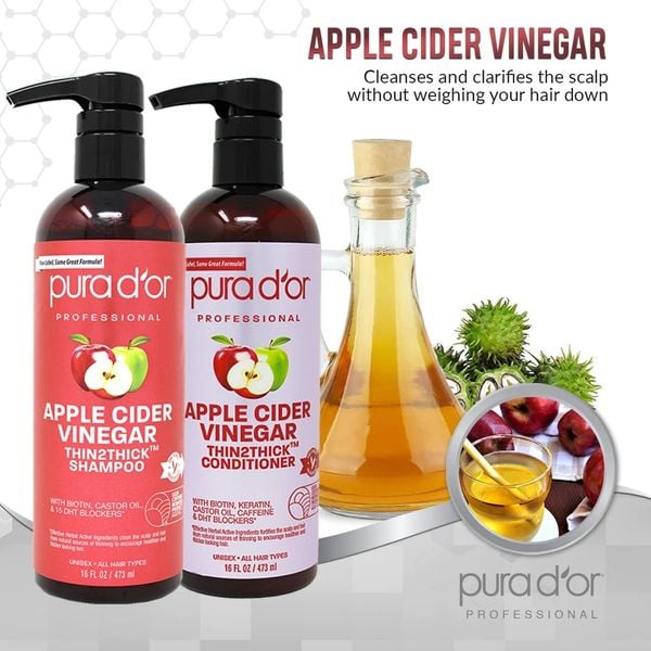 Dầu Gội Giấm Táo Pura D'or Apple Cider Vinegar