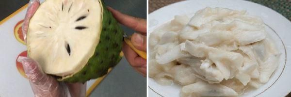 Sơ chế mãng cầu để làm chè