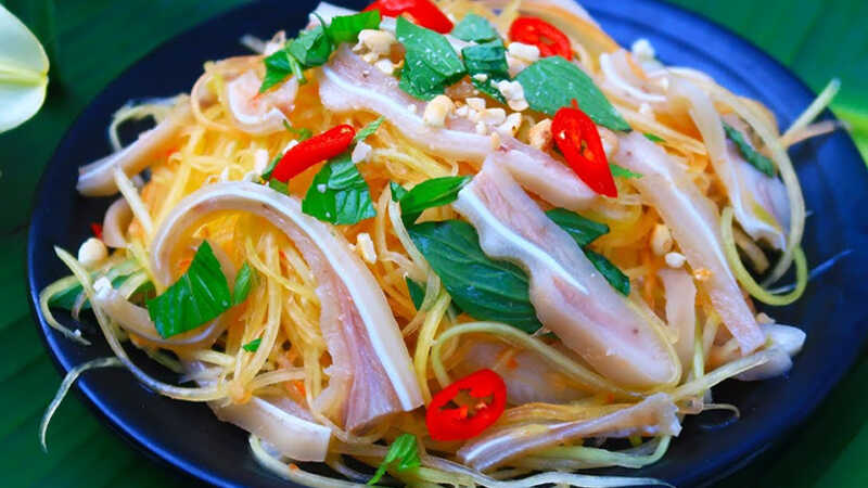 cách làm Gỏi tai heo đu đủ ngon