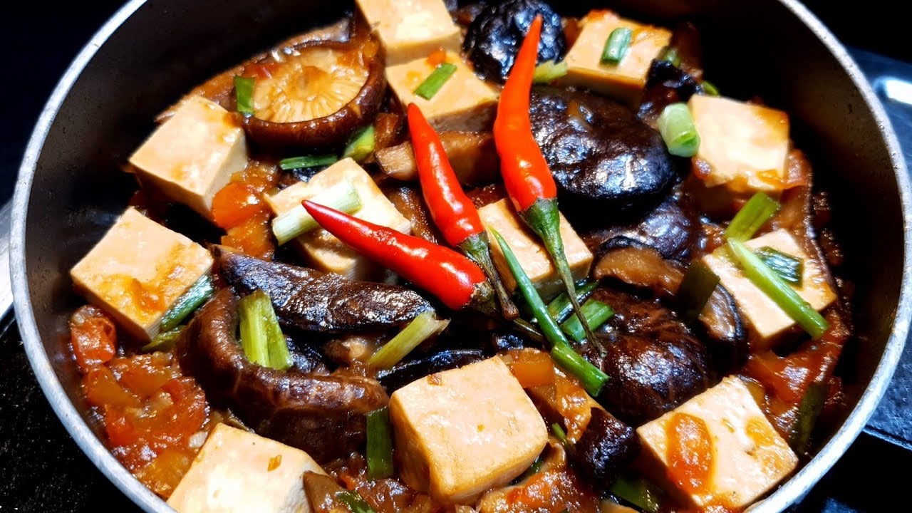 món mặn ăn cơm đậu hủ kho nâm đông cô thanh đạm