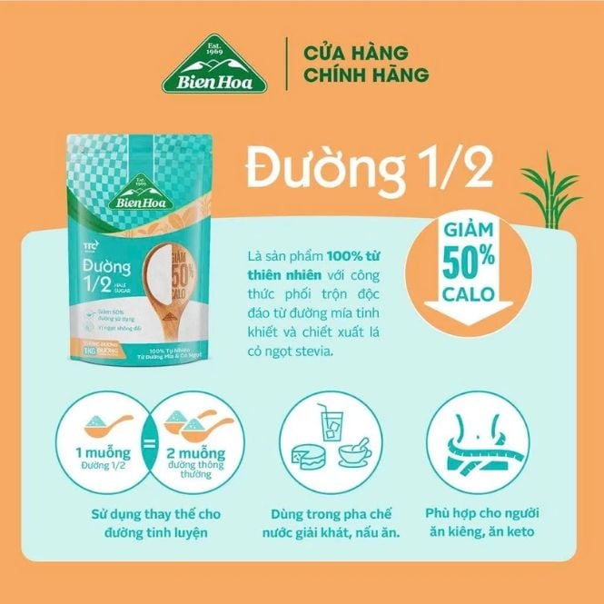 Đường Đường ½ giảm 50 calo Biên Hòa dùng để làm bánh nhân dịp lễ