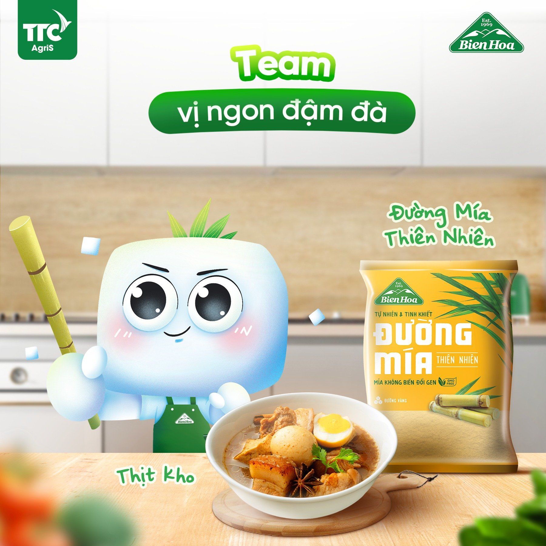 Đường mía thiên nhiên Biên Hòa giúp món thjt xiên nướng thêm ngon ngọt