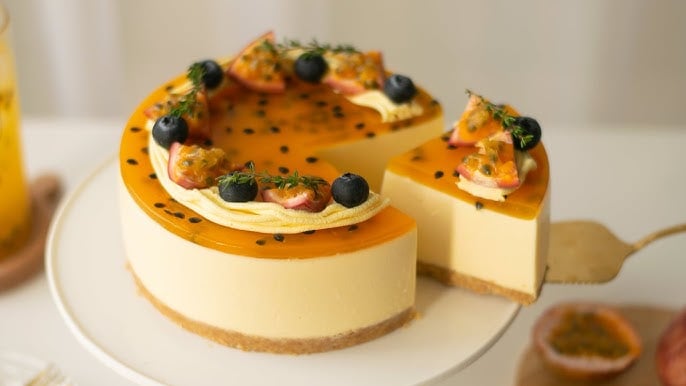 Bánh mousse chanh dây ít béo cho người ăn kiêng