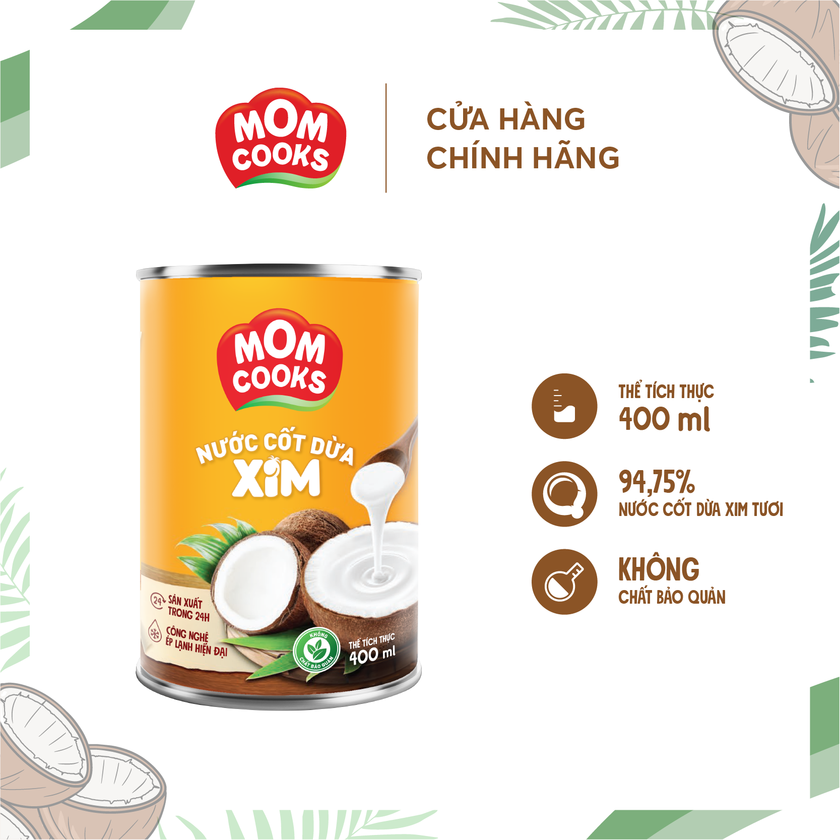 Nước cốt dừa XIM Mom Cooks nấu lẩu Tom Yum