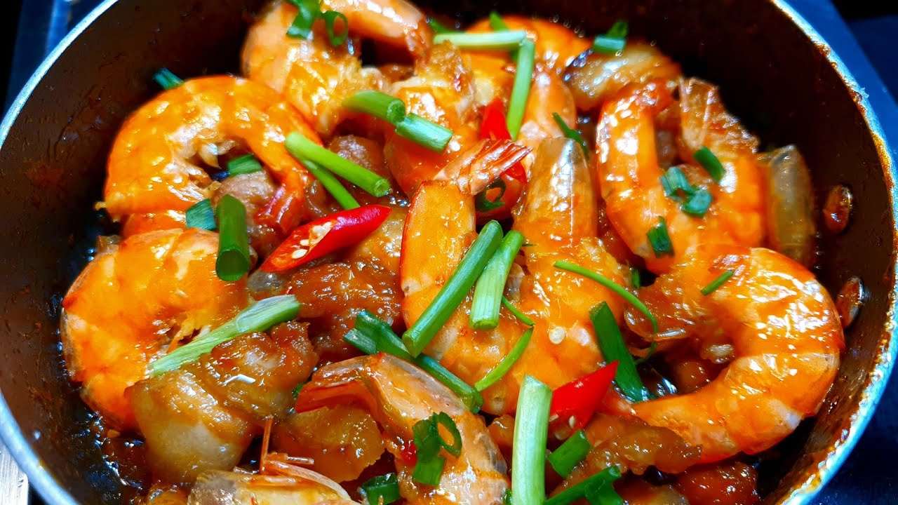 Tôm rim thịt không bị khô
