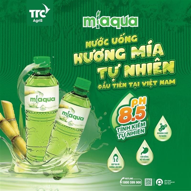 Nước uống hương mía Miaqua uống kèm sup bí đỏ