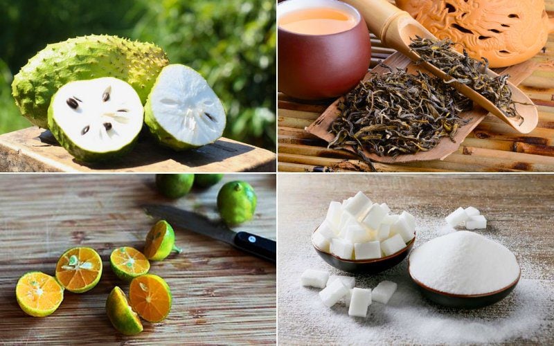Nguyên liệu làm trà mãng cầu