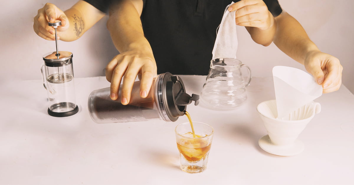 Cách làm Cold Brew bằng túi lọc vải/túi lọc trà