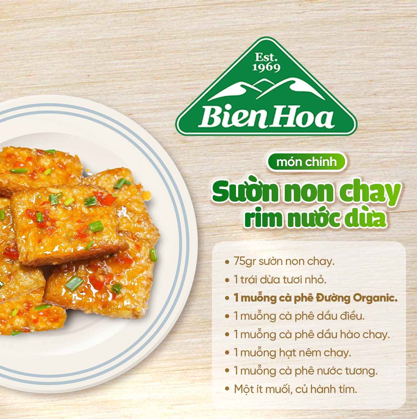 sườn non chay rim nước dừa mặn ngọt