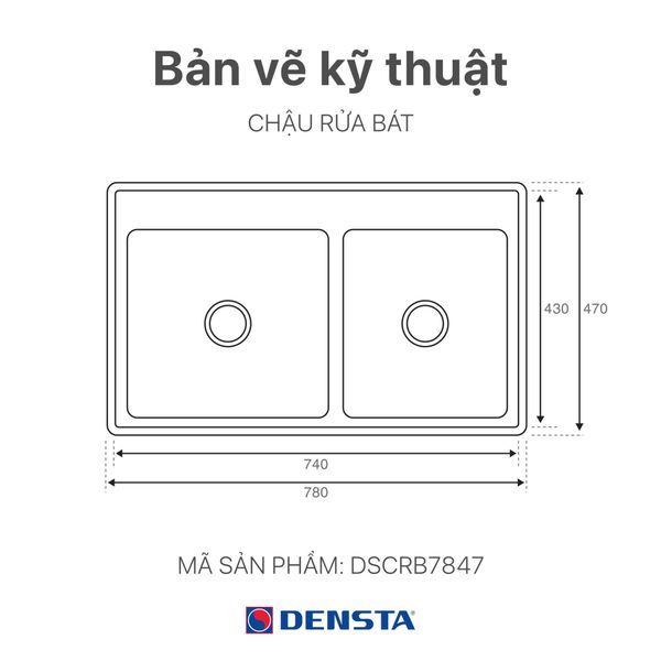 Thông số kỹ thuật chậu rửa bát DSCRB7847 Densta