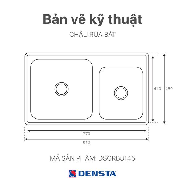 Thông số kỹ thuật chậu rửa bát DSCRB8145 Densta
