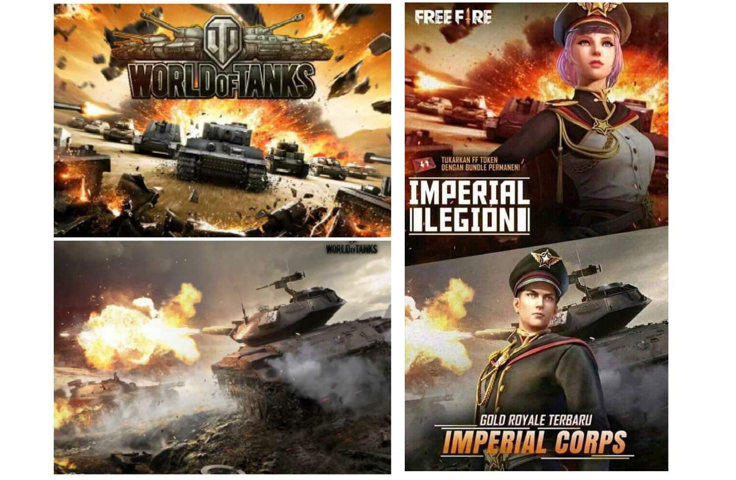 Free Fire lấy "chùa" hình ảnh của World of Tanks làm hình nền cho outfit