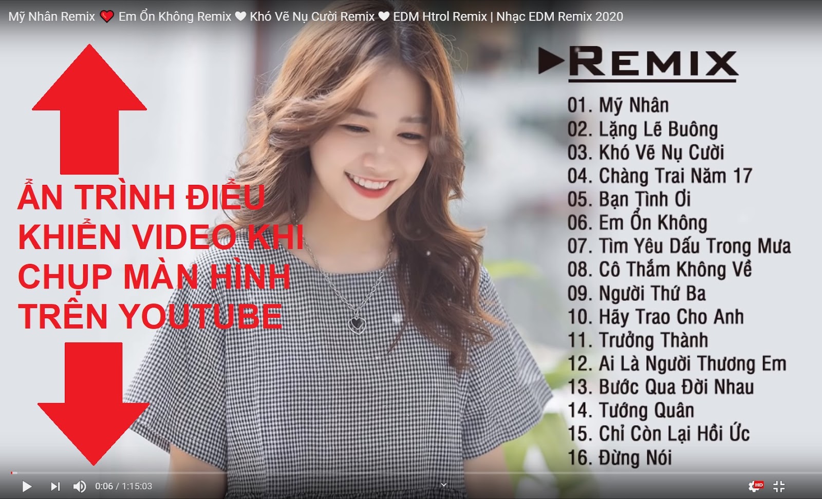 Hướng dẫn ẩn trình điều khiển video khi chụp ở chế độ toàn màn hình trên Youtube