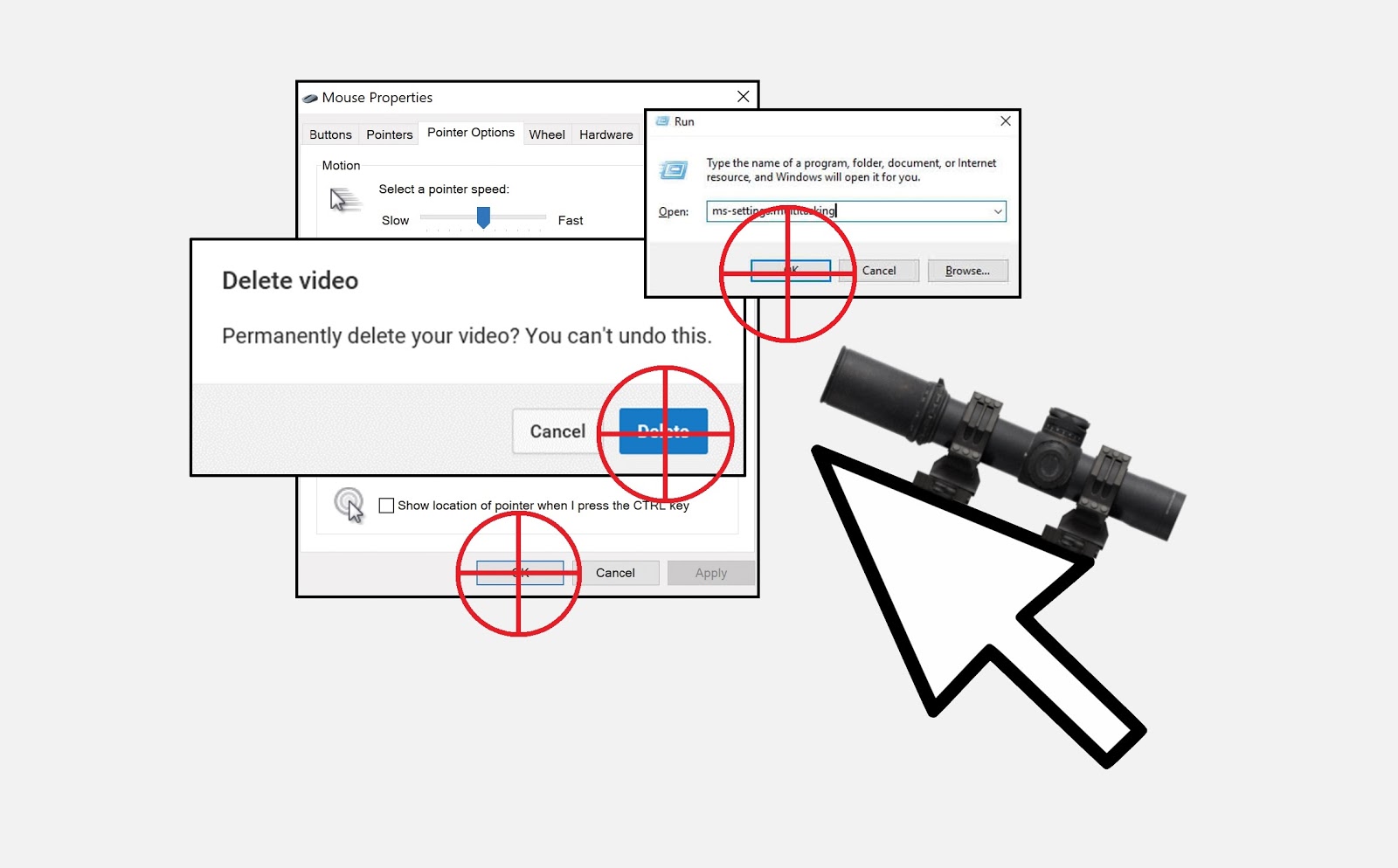 Hướng dẫn kích hoạt chế độ "bắn tỉa" của chuột trên Windows 10, click thông báo bách phát bách trúng