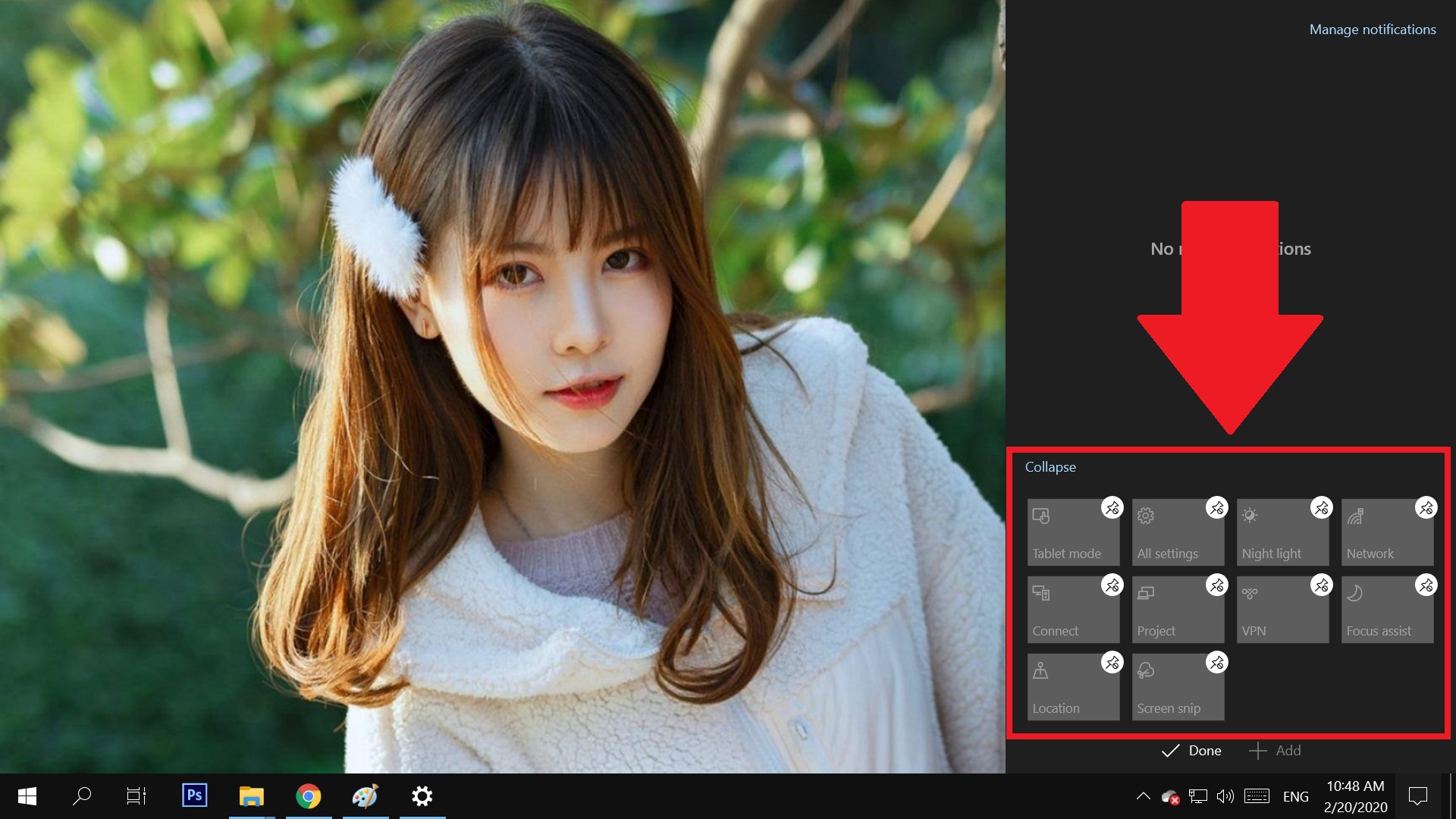 Mẹo tùy chỉnh tính năng “thao tác nhanh” trong Action Center trên Windows 10
