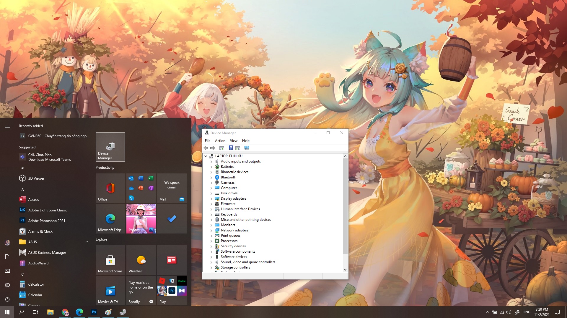 Hướng dẫn đính Device Manager lên Start Menu trên Windows 10